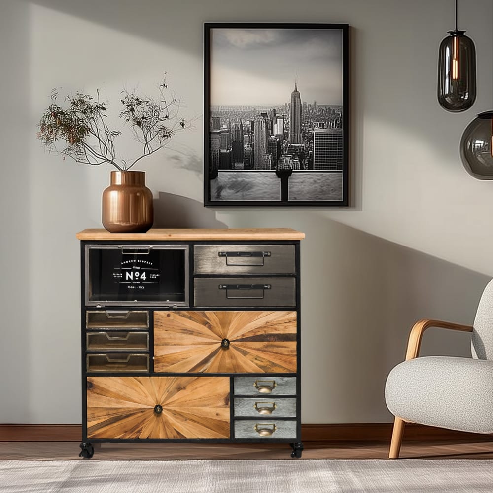 Sideboard mit 10 Schubladen Holzfarben dunkel - Maisons Du Monde