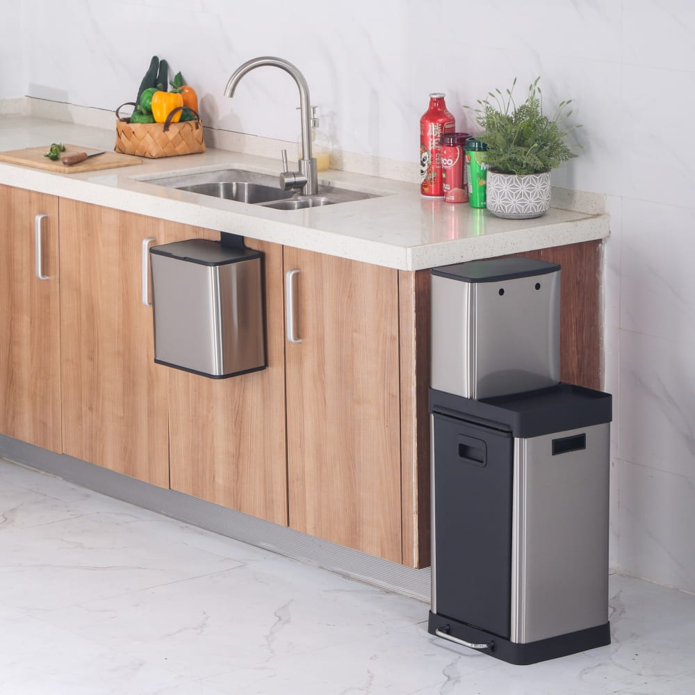 Mülleimer aus Edelstahl , Silber - Maisons Du Monde