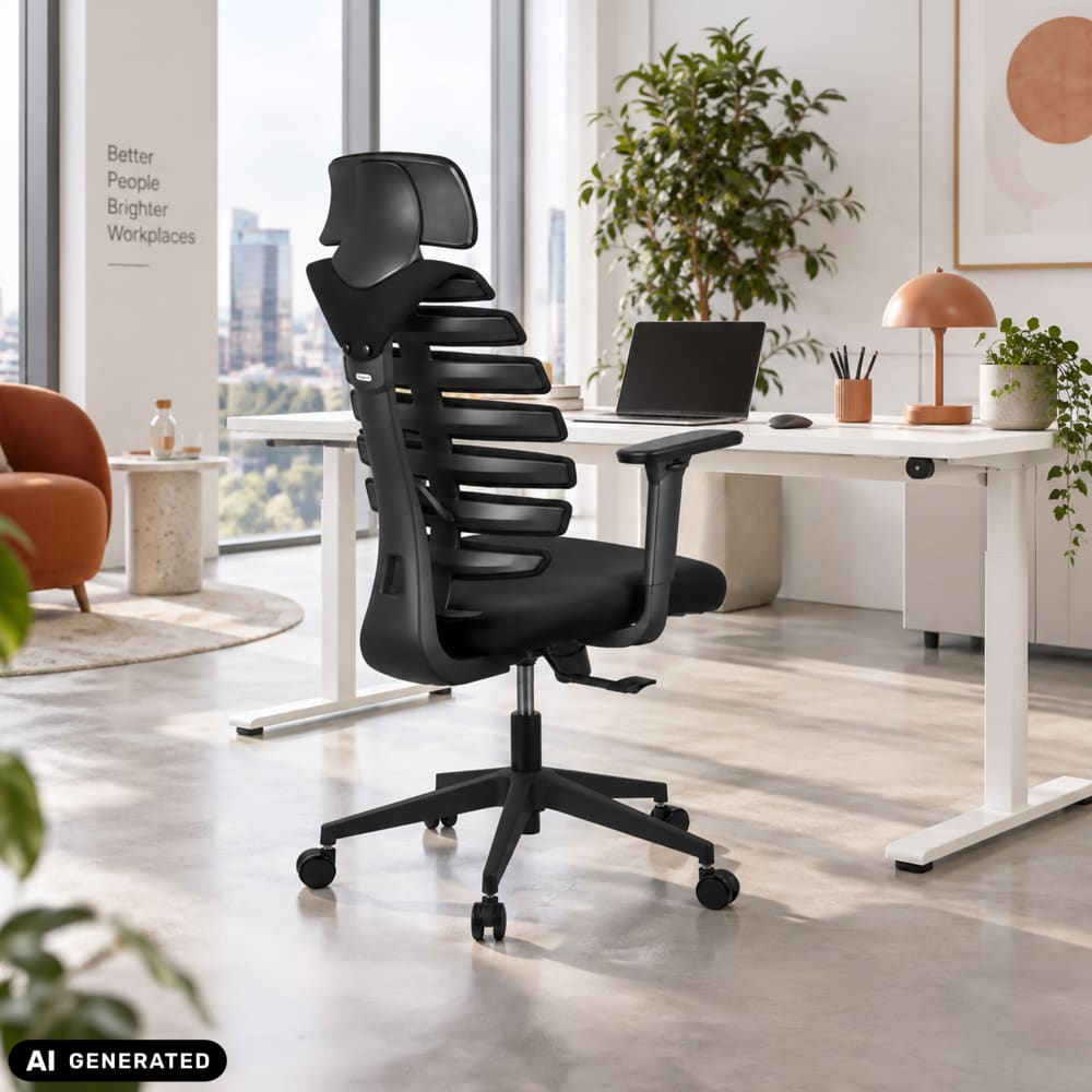 Profi Bürostuhl aus Stoff, Schwarz - Maisons Du Monde