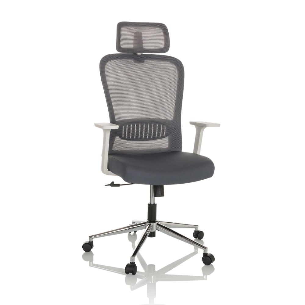 hjh OFFICE Home Office Bürostuhl aus Stoff / Netzstoff, Grau Grau