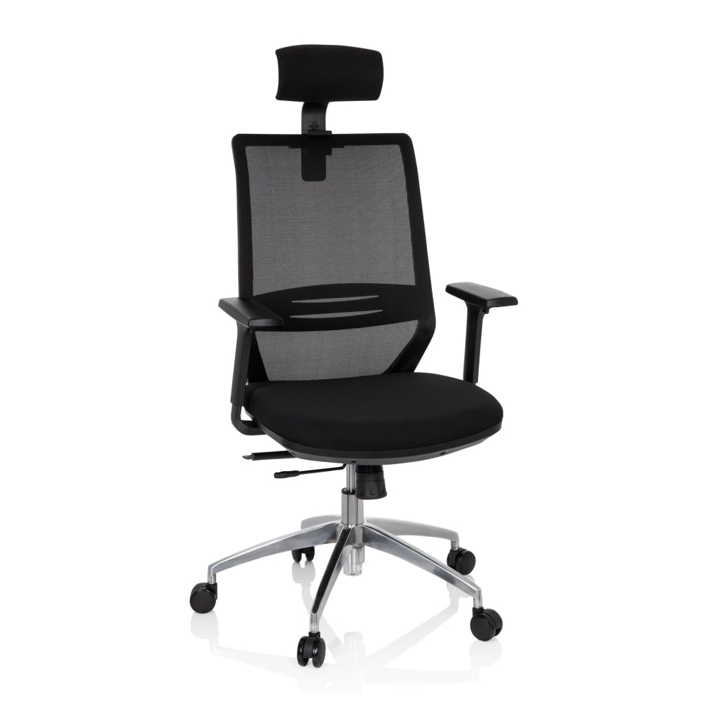 hjh OFFICE Profi Bürostuhl aus Stoff / Netzstoff, Schwarz Schwarz