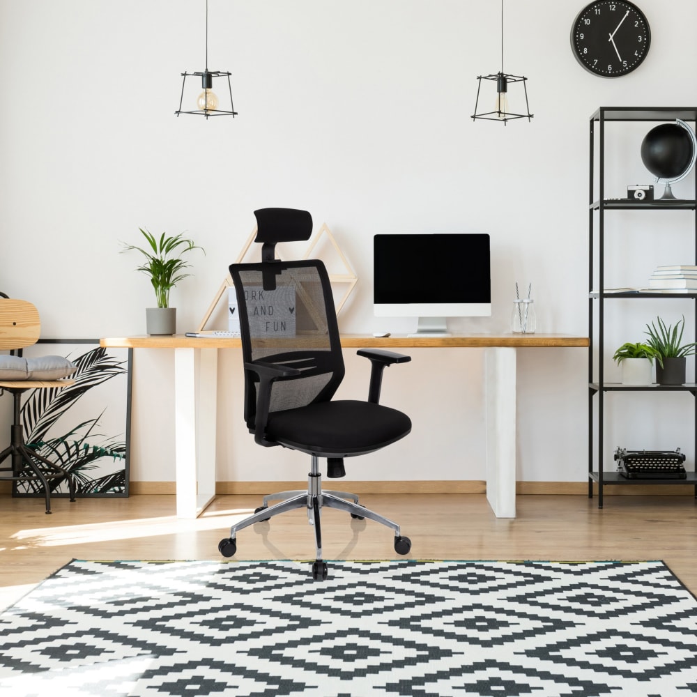 Profi Bürostuhl aus Stoff / Netzstoff, Schwarz - Maisons Du Monde