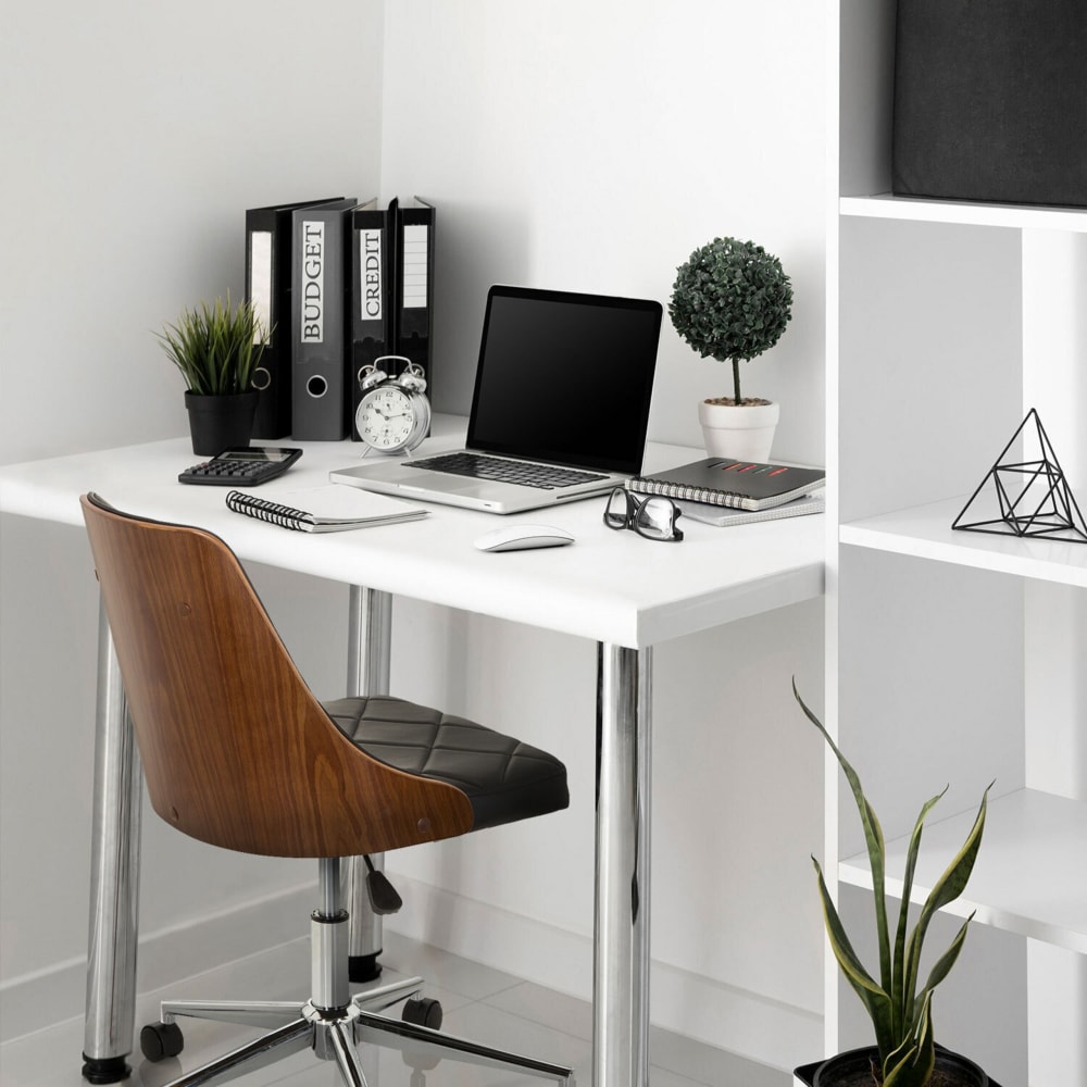 Home Office Bürostuhl aus Kunstleder, Schwarz - Maisons Du Monde