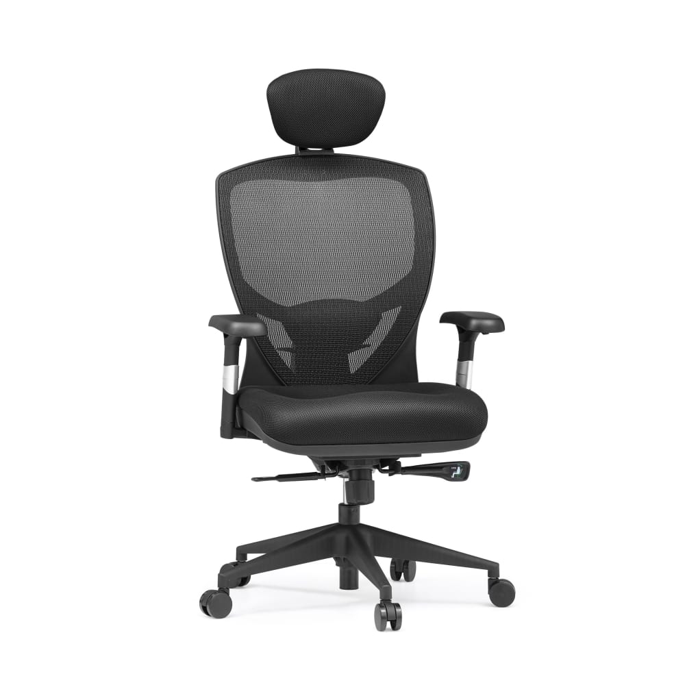 hjh OFFICE High End Bürostuhl aus Stoff / Netzstoff, Schwarz Schwarz