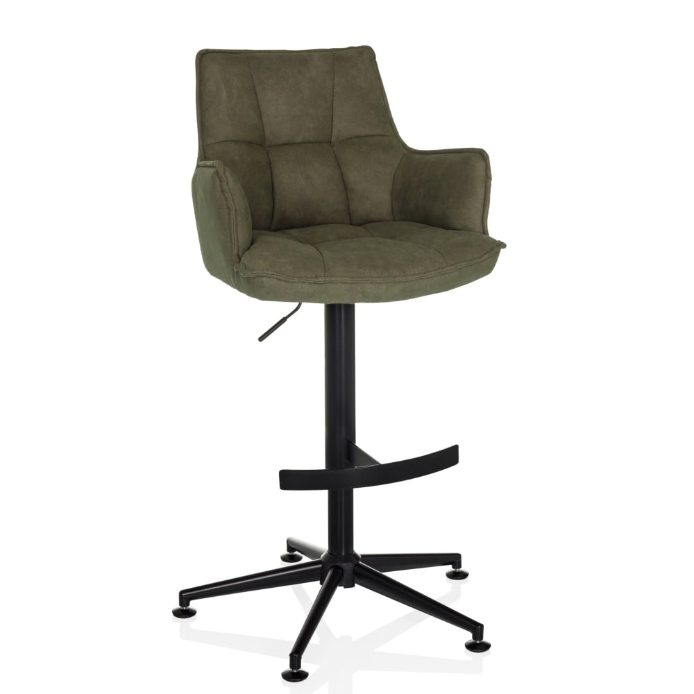 hjh LIVING Barhocker aus Microfaser, Grün Grün Mikrofaser