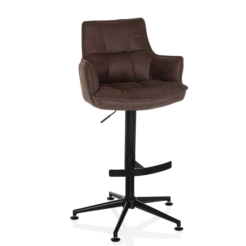 hjh LIVING Barhocker aus Microfaser, Braun Braun Mikrofaser