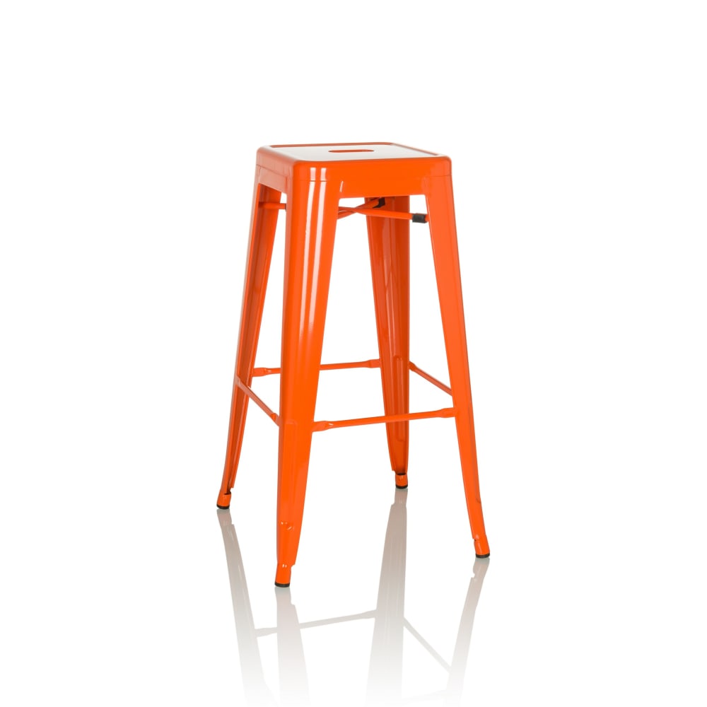 hjh OFFICE Barhocker aus Metall, Orange orange Metall