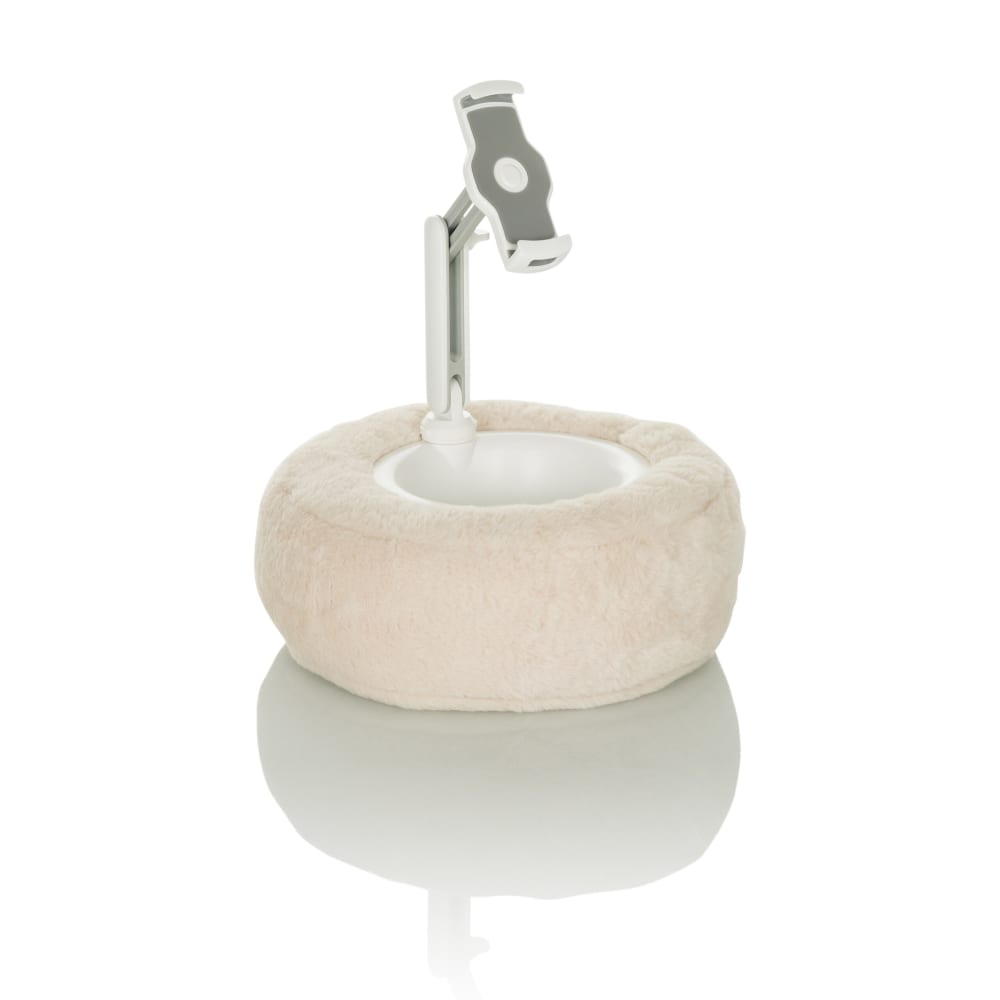 hjh OFFICE Handy & Tablet Halterung aus Kunststoff, Stoff, Beige Beige