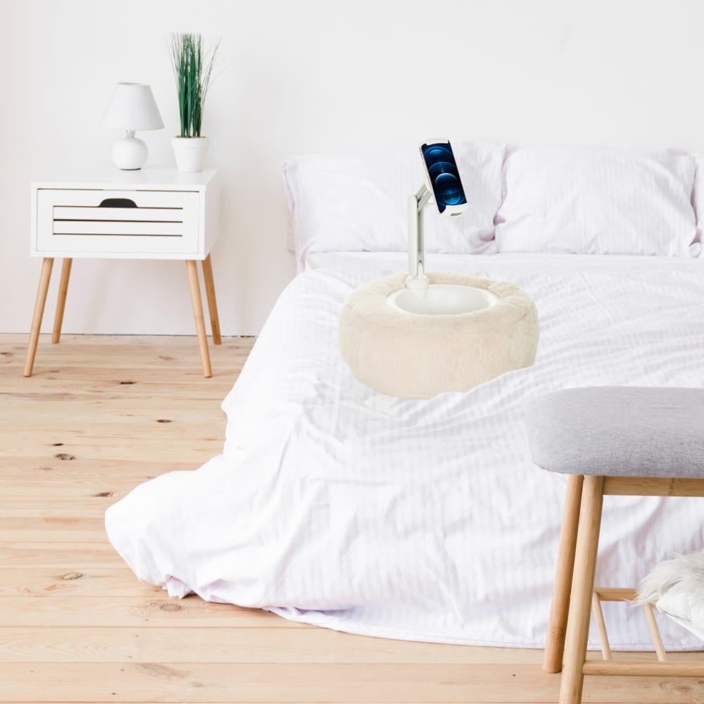 Handy & Tablet Halterung aus Kunststoff, Stoff, Beige - Maisons