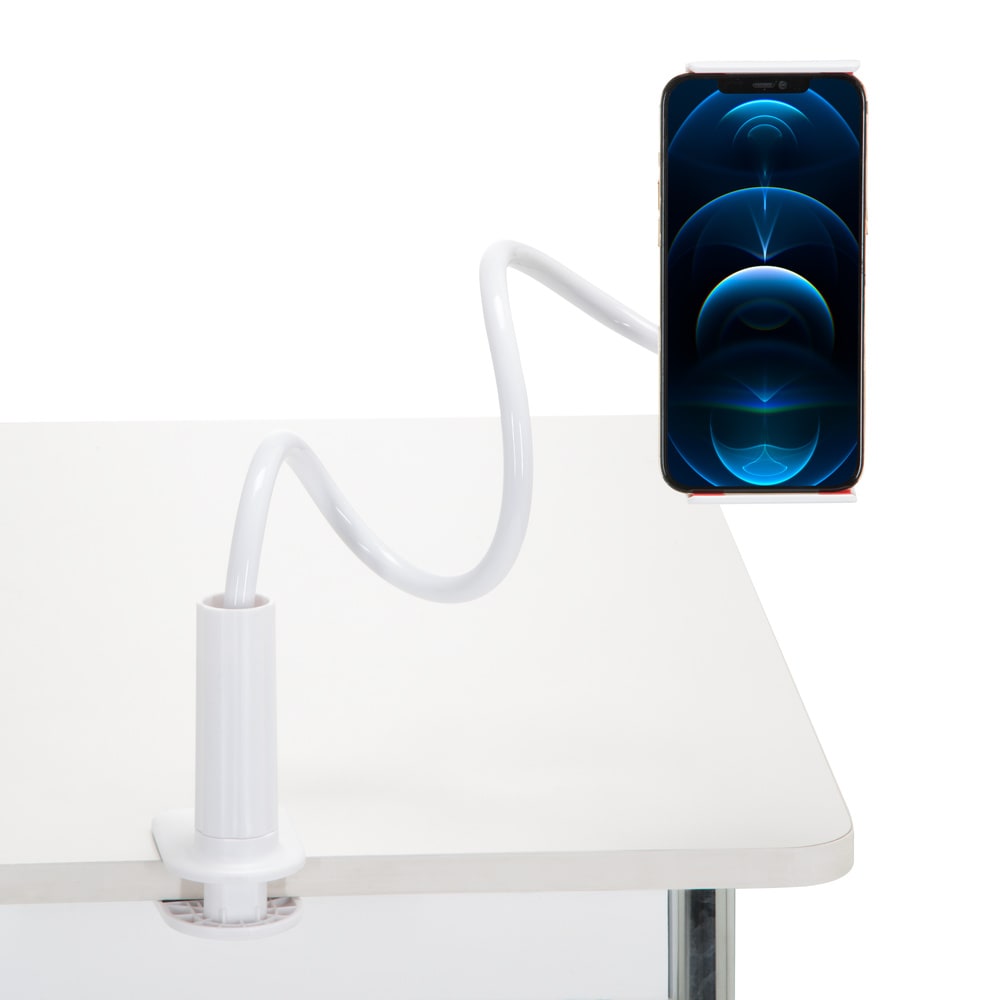 Soporte para teléfono móvil y tableta plástico, metal blanco