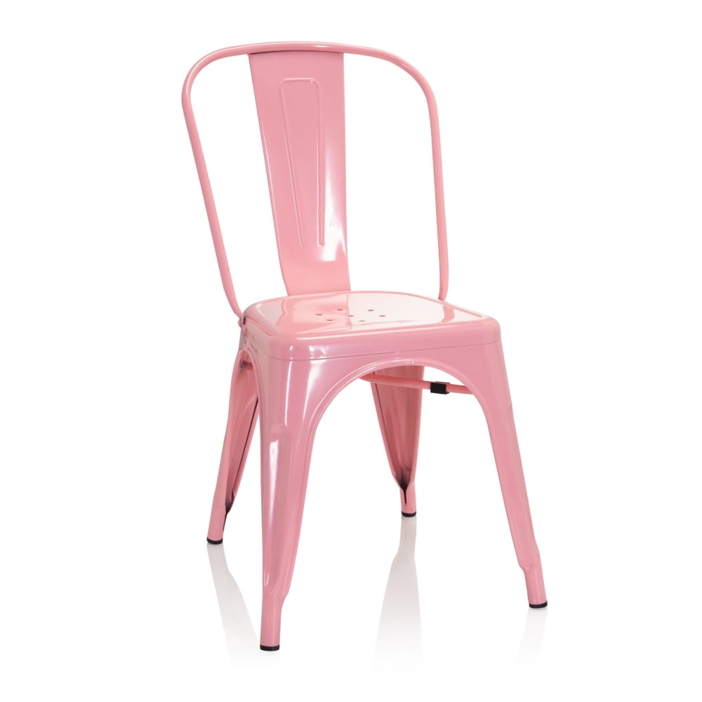 hjh OFFICE Bistrostuhl aus Metall, Rosa Rosa Metall