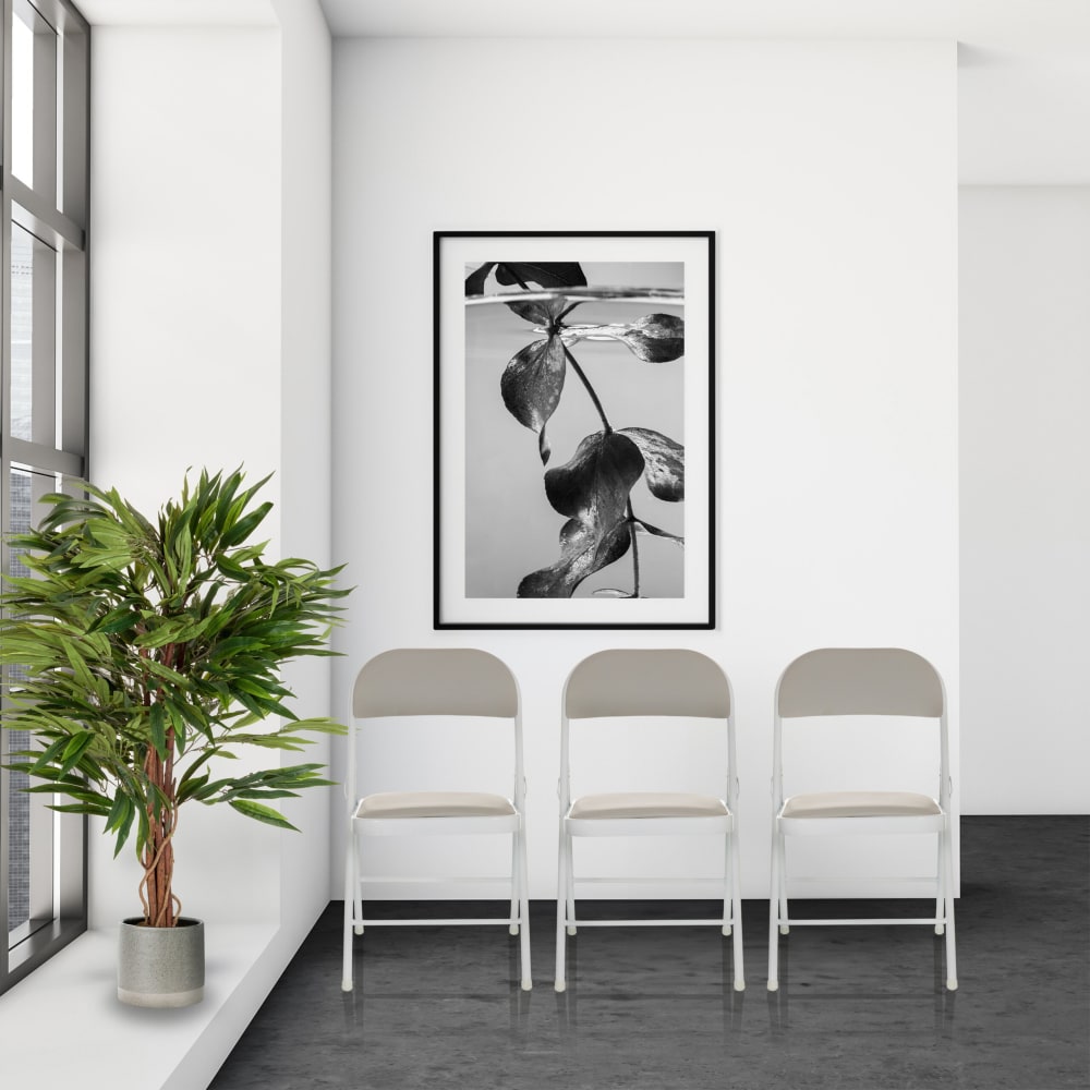 hjh OFFICE Klappstuhl aus Kunstleder, Grau Grau Stoff