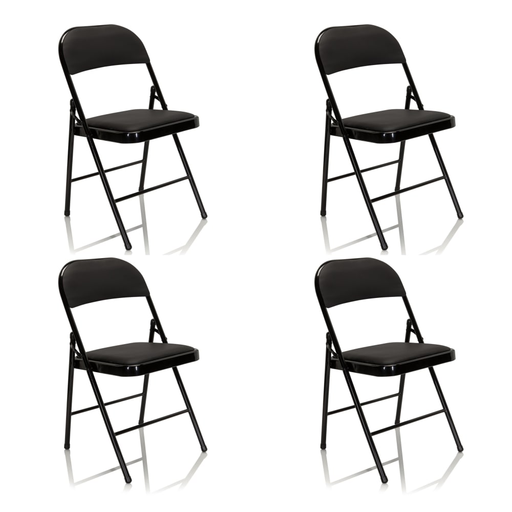 Klappstuhl aus Kunstleder, Schwarz - Maisons Du Monde