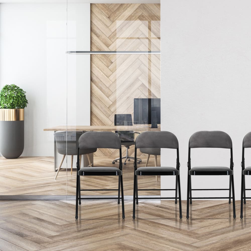 hjh OFFICE Klappstuhl aus Stoff, Dunkelgrau - Stoff
