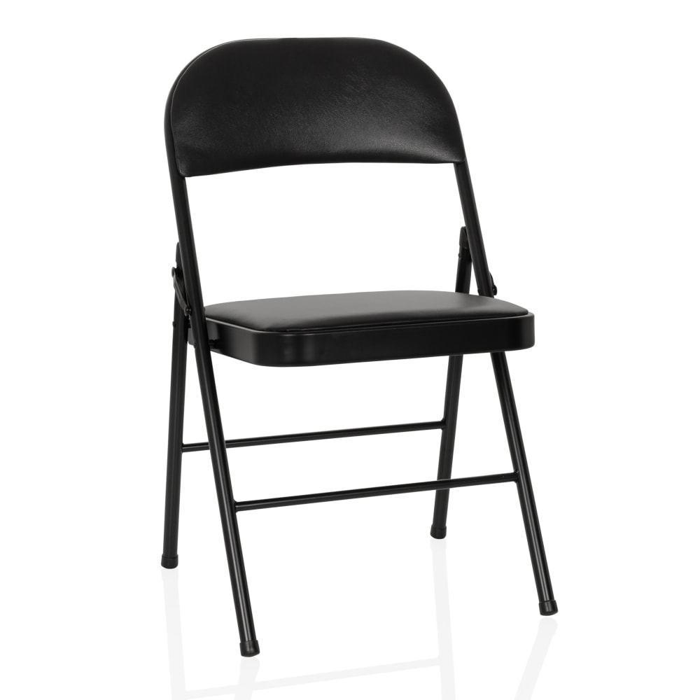 Klappstuhl aus Kunstleder, Schwarz - Maisons Du Monde