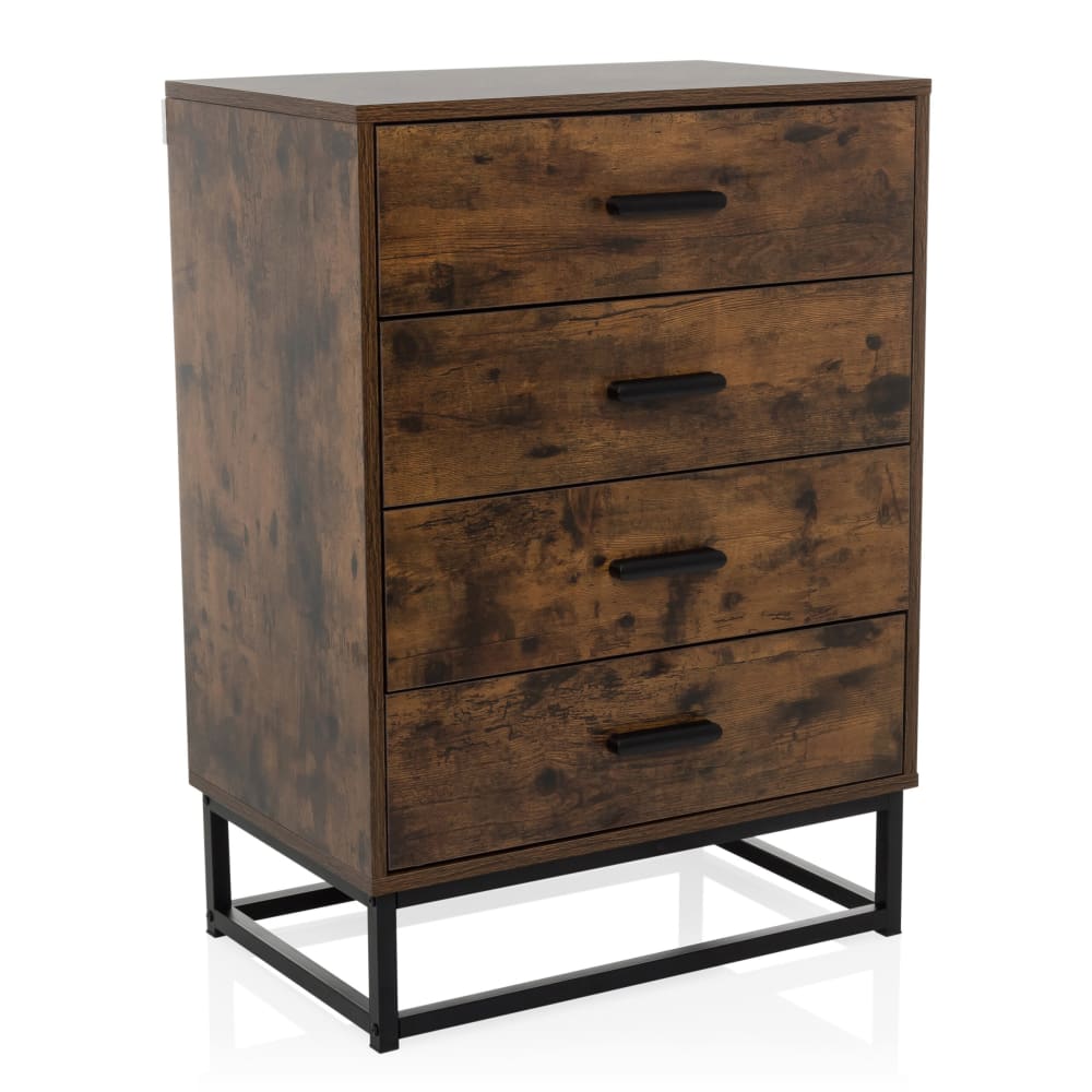 hjh LIVING Kommode mit 4 Schubladen Braun style industrial Braun Spanplatte