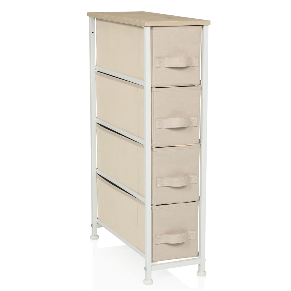hjh LIVING Kommode mit 4 Schubladen Beige style modern Beige Stoff