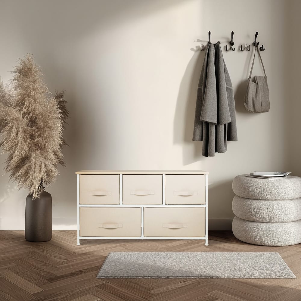 Kommode mit 5 Schubladen Beige - Maisons Du Monde