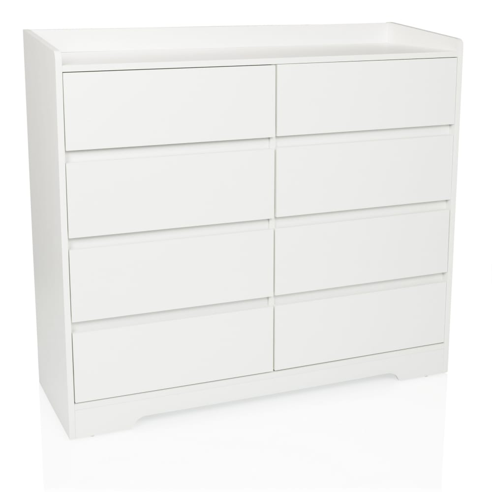 hjh LIVING Kommode mit 8 Schubladen Weiß style seaside Weiß Spanplatte