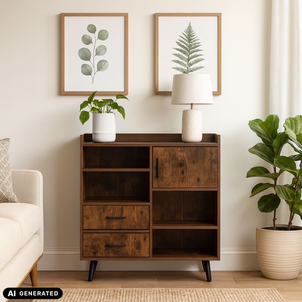 Kommode mit 2 Schubladen Braun/Schwarz - Maisons Du Monde