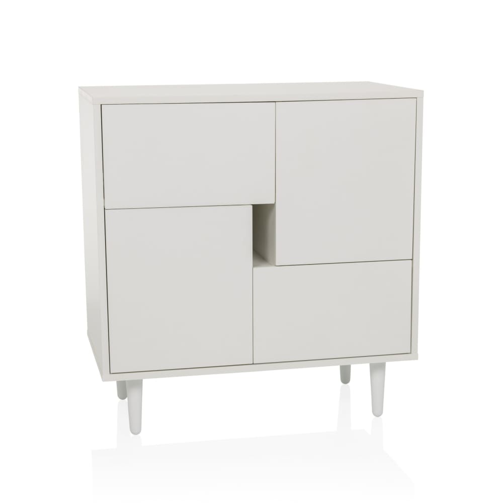 hjh LIVING Kommode mit 2 Schubladen Weiß style classic chic Weiß Spanplatte