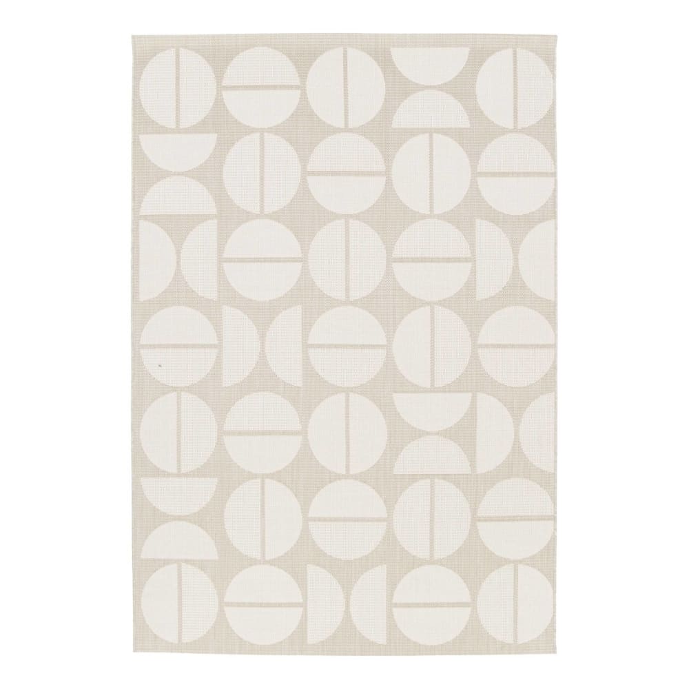 sweeek Innen-/Außenteppich geometrische Muster 120x170 cm style classic chic Beige Öko-Tex Zertifikat Pes - Polyester