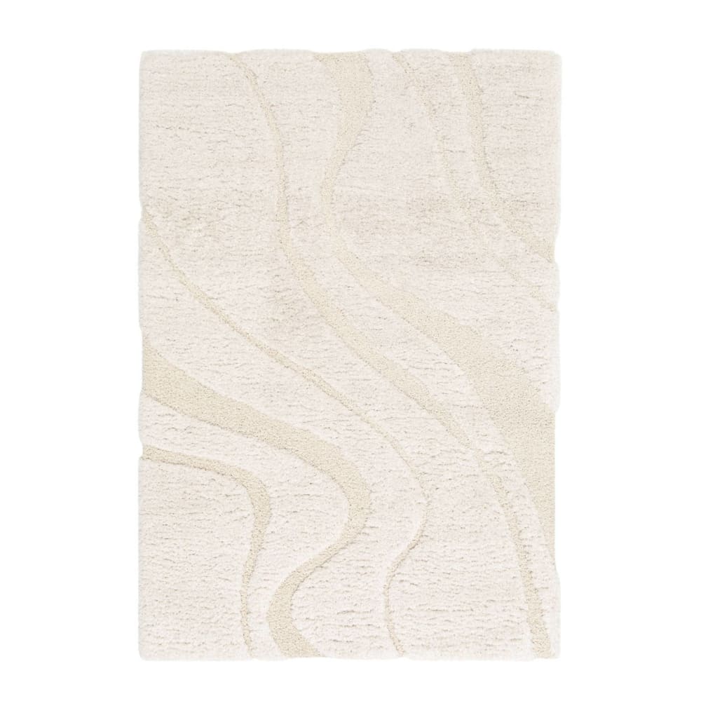Tapis intérieur shaggy motif avec relief crème 120x170cm
