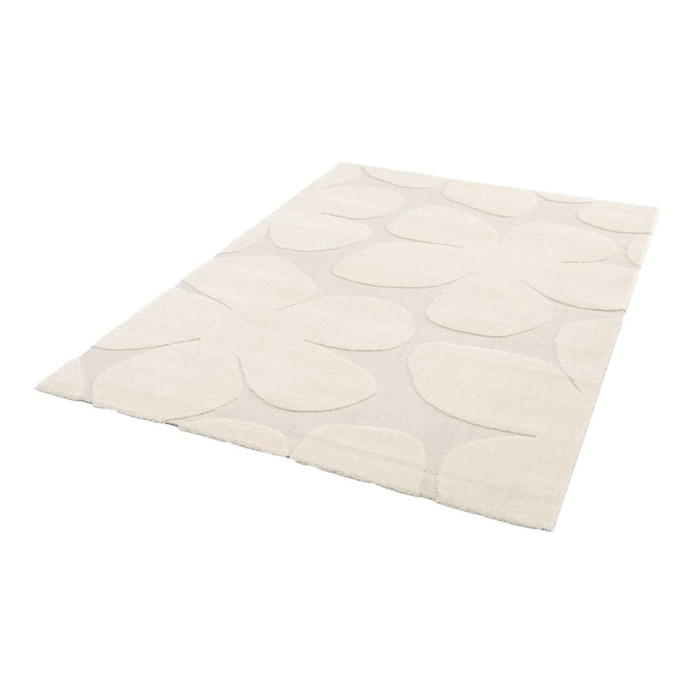 Tapis intérieur motif fleures crème 80x150cm — vue 3