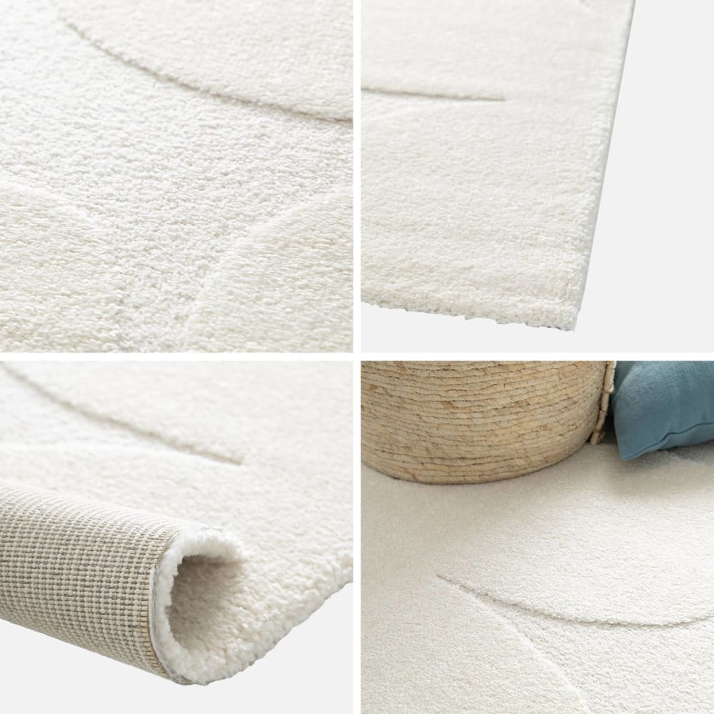 Tapis intérieur motif fleures crème 80x150cm — vue 4