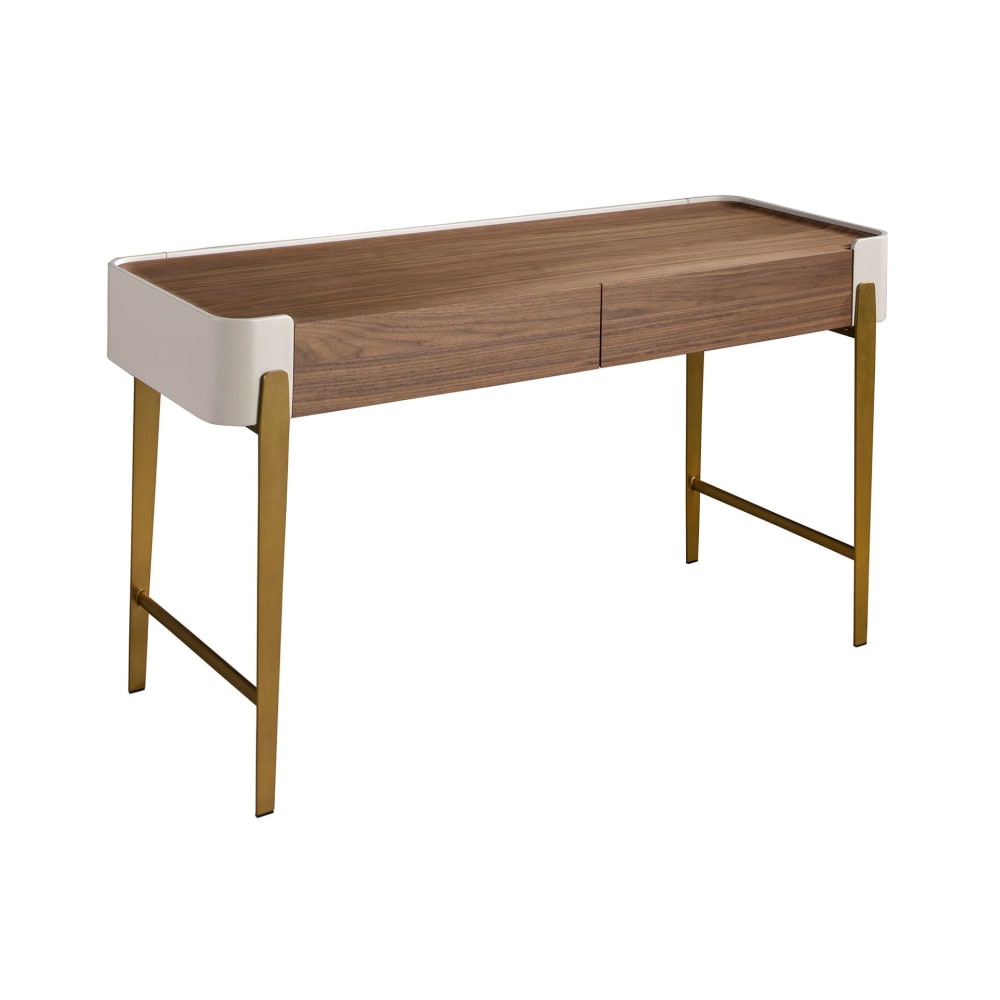 Bureau en noyer, beige - poli