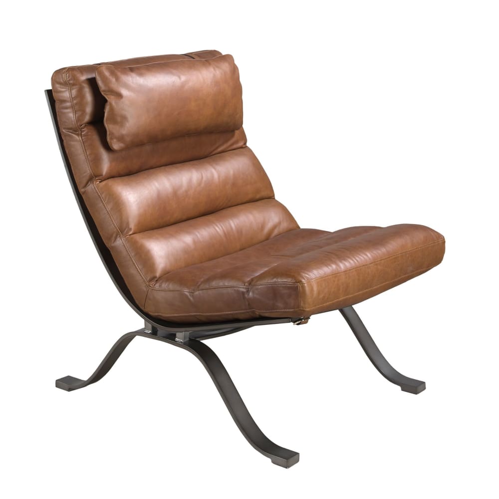 fauteuil en cuir brun