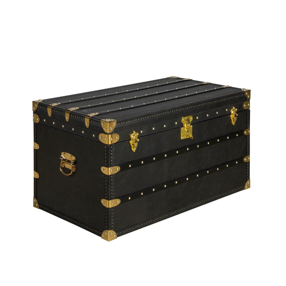 Coffre en cuir noir