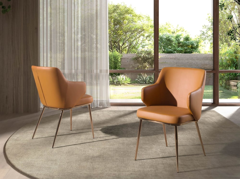 Angel Cerda Öko-Lederstuhl braun style modern Rosa Öko-Tex Zertifikat Leder