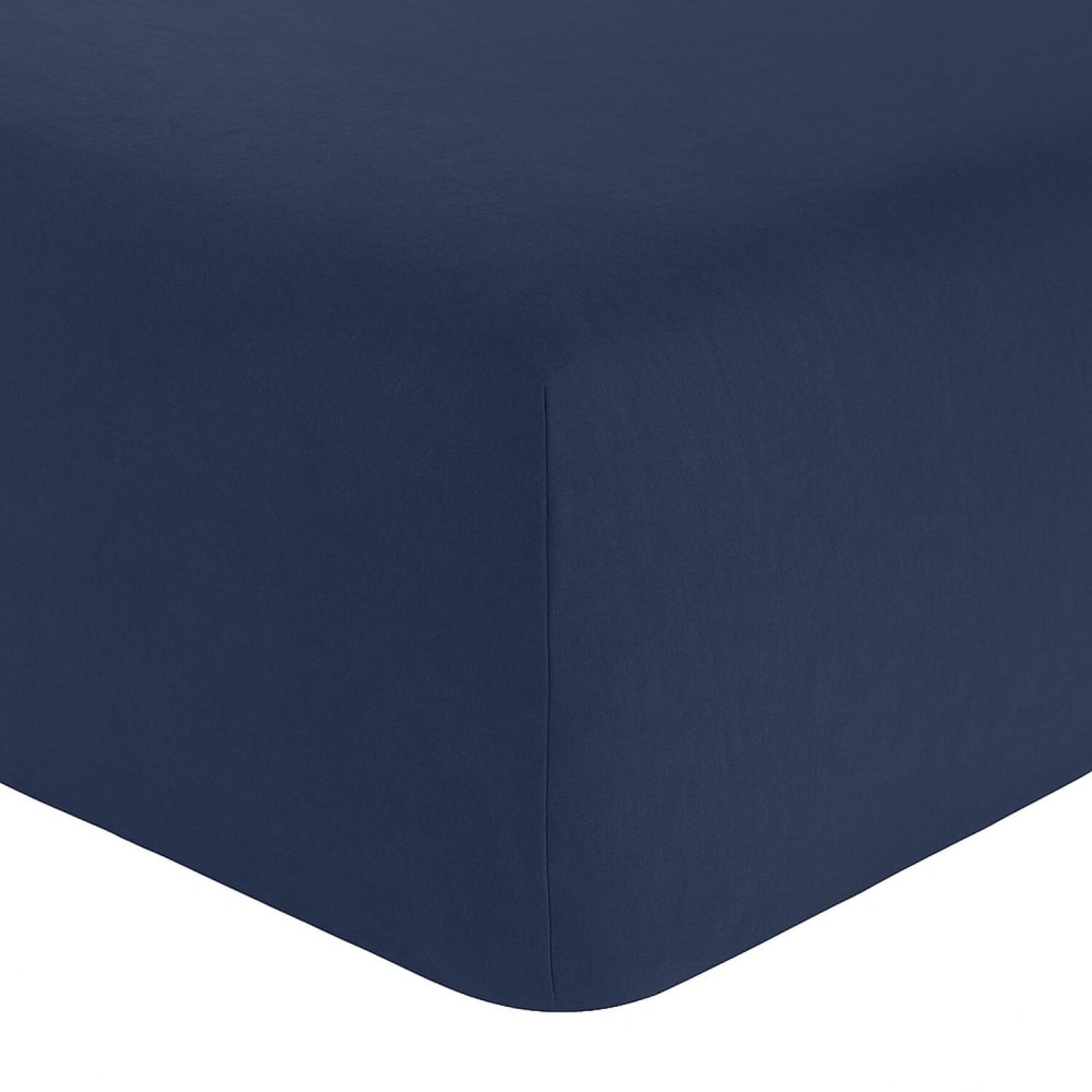 Drap housse en coton marine 180x200 cm