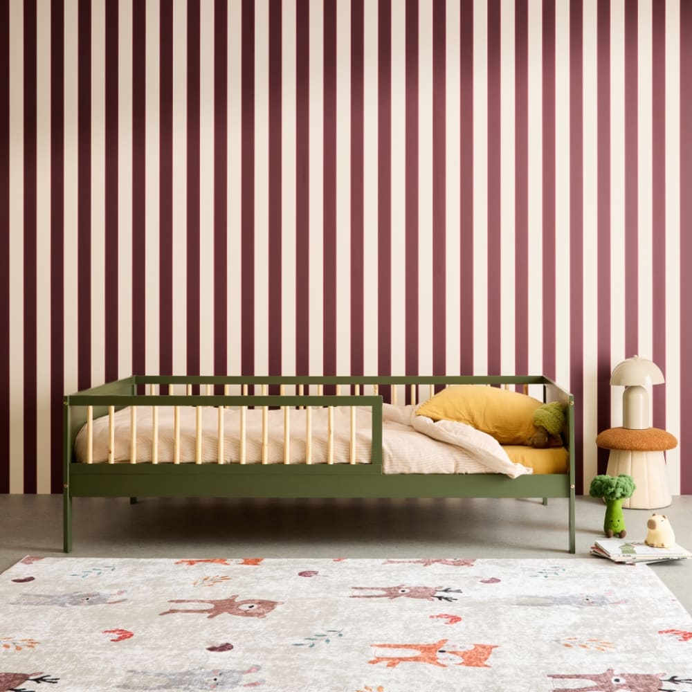 sweeek Kinderbett 90 x 190 grünes Kiefernholz Lattenrost inklusive style modern Baby -
