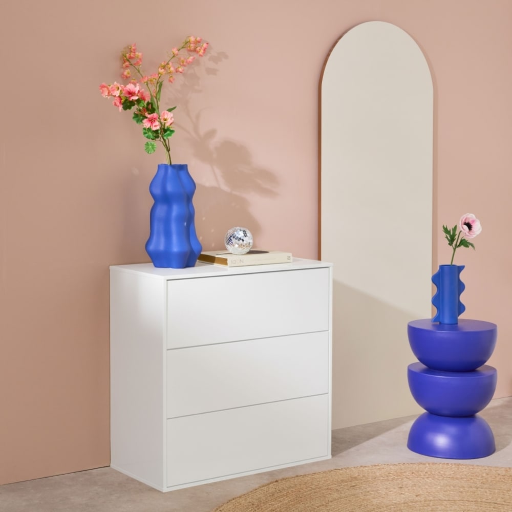 sweeek Aufbewahrungsmodul weißes Holzdekor 3 Schubladen style modern - Spanplatte