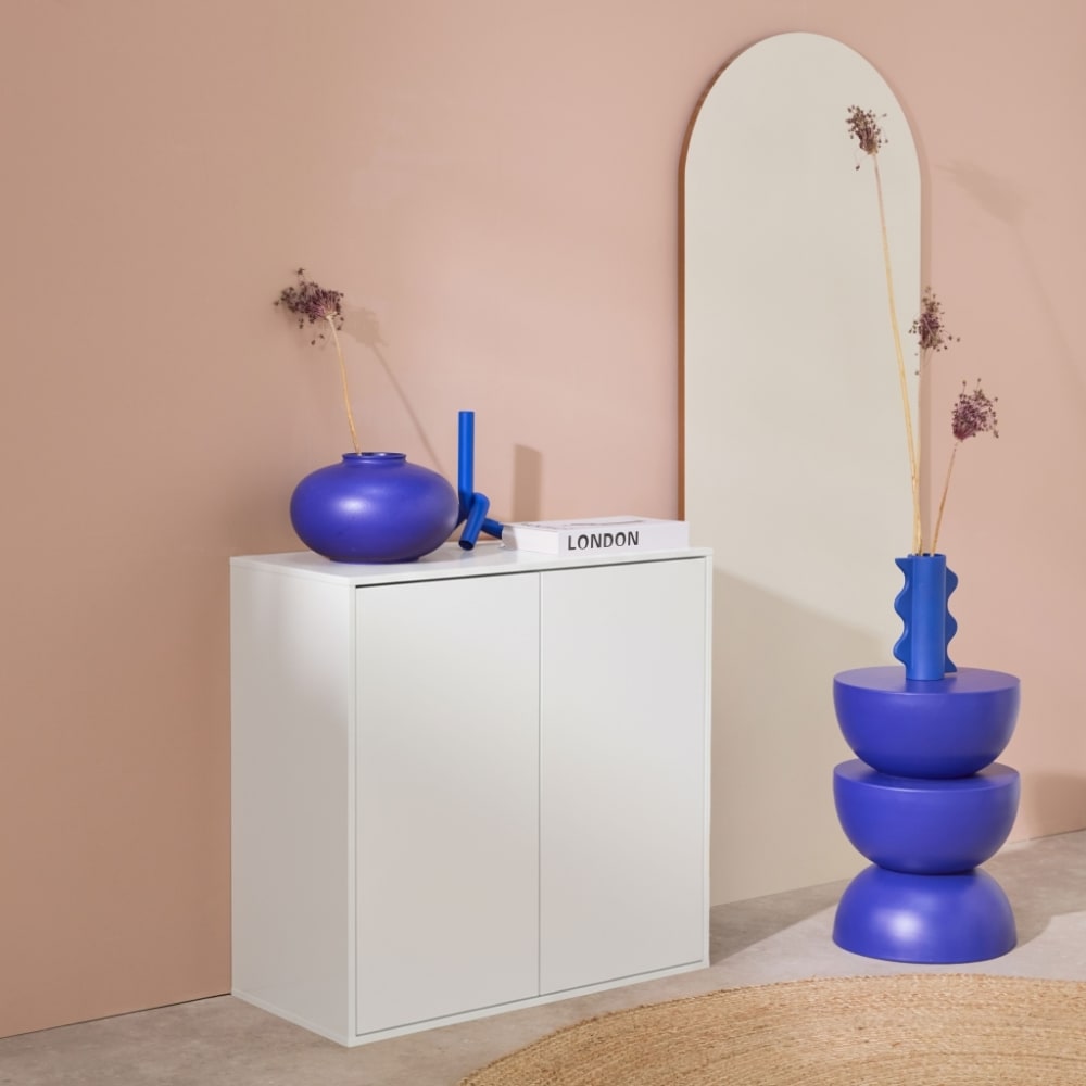sweeek Schrank Aufbewahrungsmodul weißes Holzdekor 2 Türen style modern - Spanplatte
