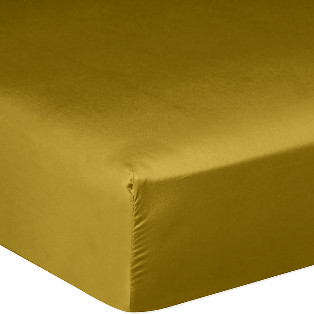 Drap housse en satin de coton bronze 140x190 cm