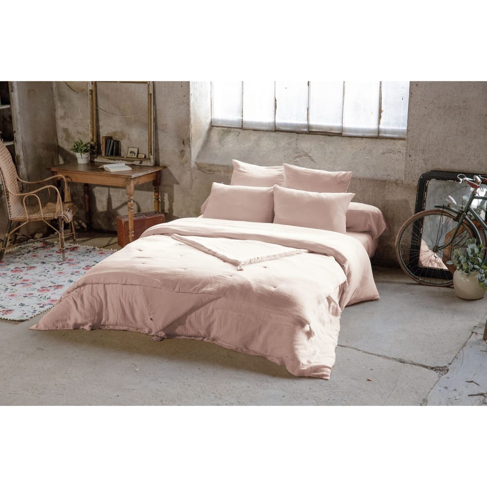 Drap housse en gaze de coton guimauve 180x200 cm — vue 4