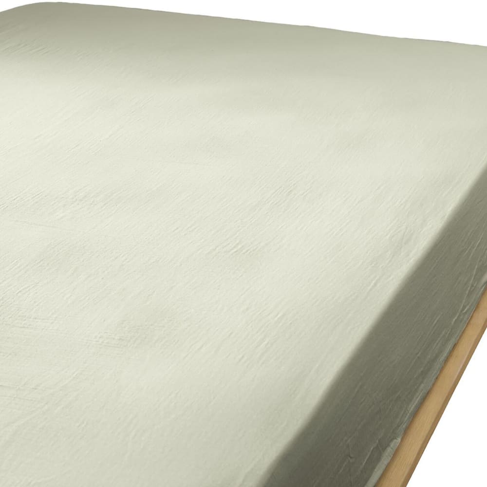 Drap housse en gaze de coton vert d'eau 90x190 cm — vue 4