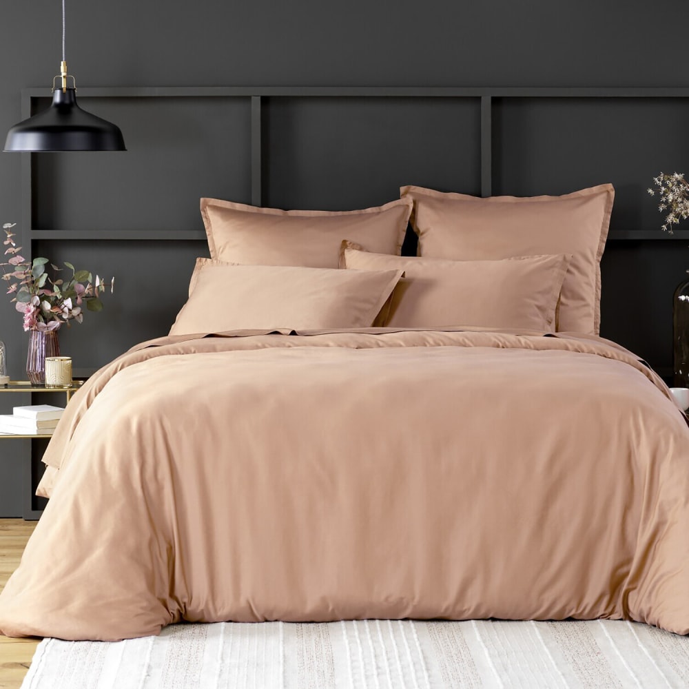 Drap housse en satin de coton rose nude 140x190 cm — vue 4
