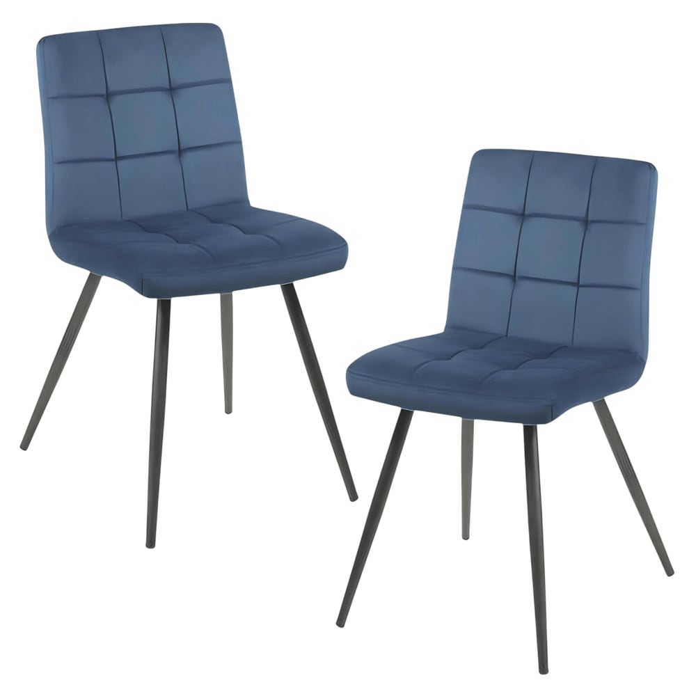 Lot de 2 chaises en velours - design