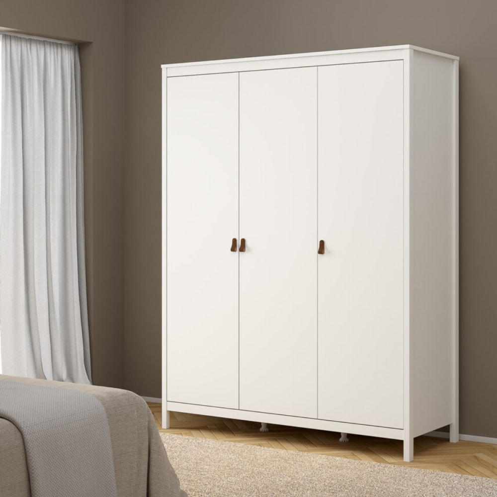 Armoire 3 portes l150 cm - blanc