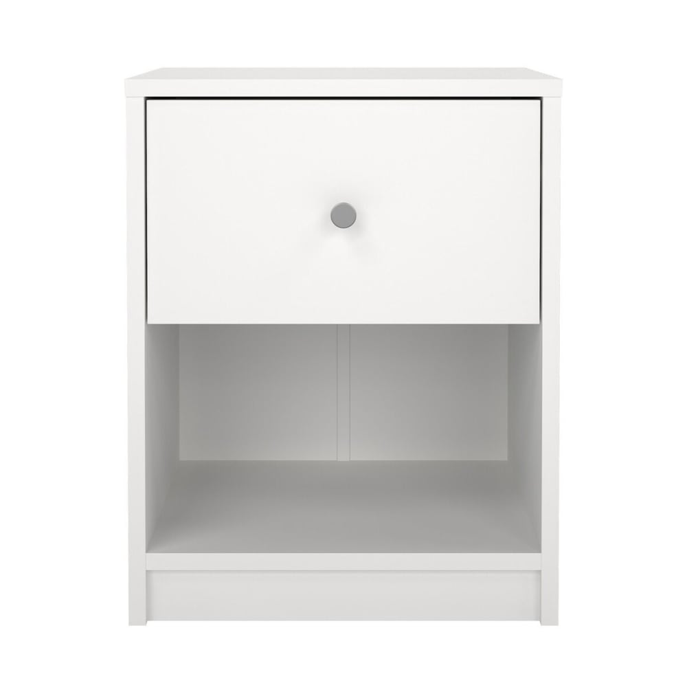 Table de chevet 1 tiroir et 1 niche L37,9 cm - Blanc