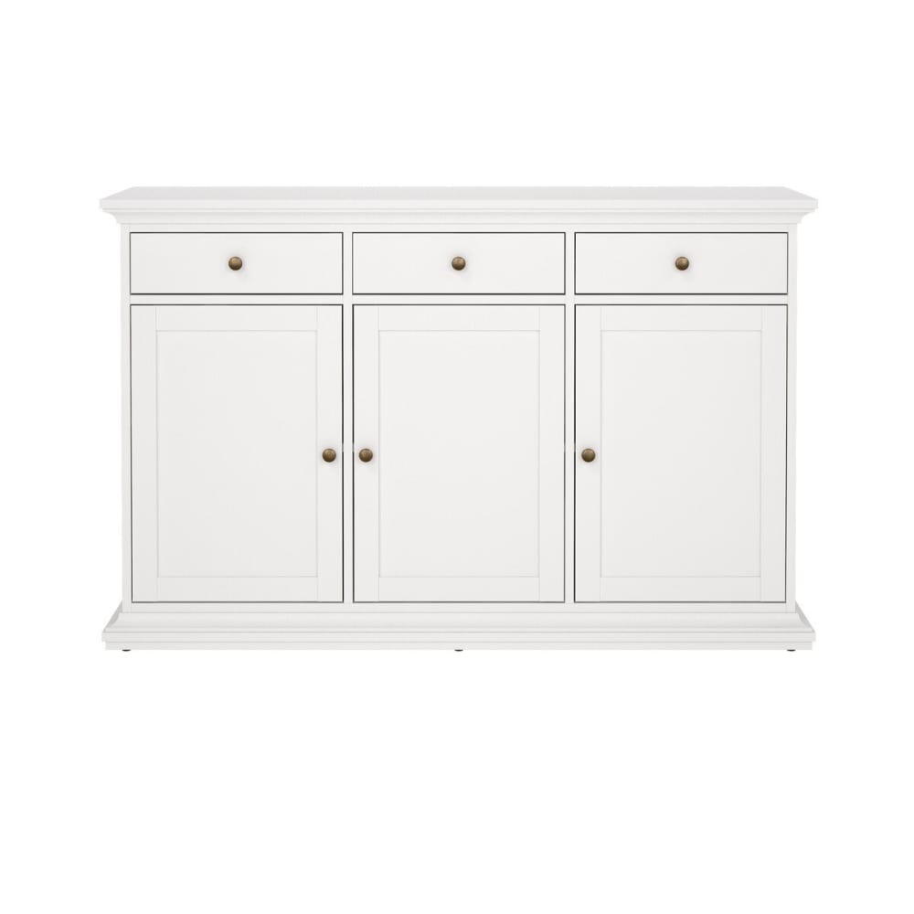 Buffet 3 portes et 3 tiroirs L143,7 cm - Blanc