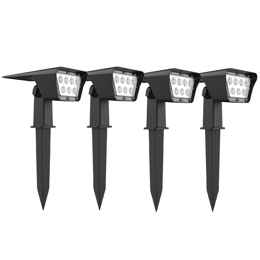 Lot de 4 spots solaires Plastique Noir 200LM