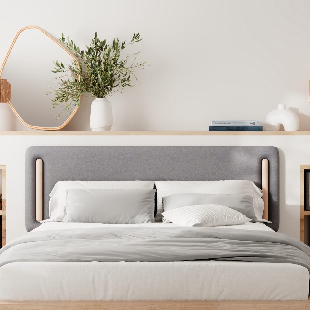 Bettkopf aus grauem Stoff 160 cm - Maisons Du Monde