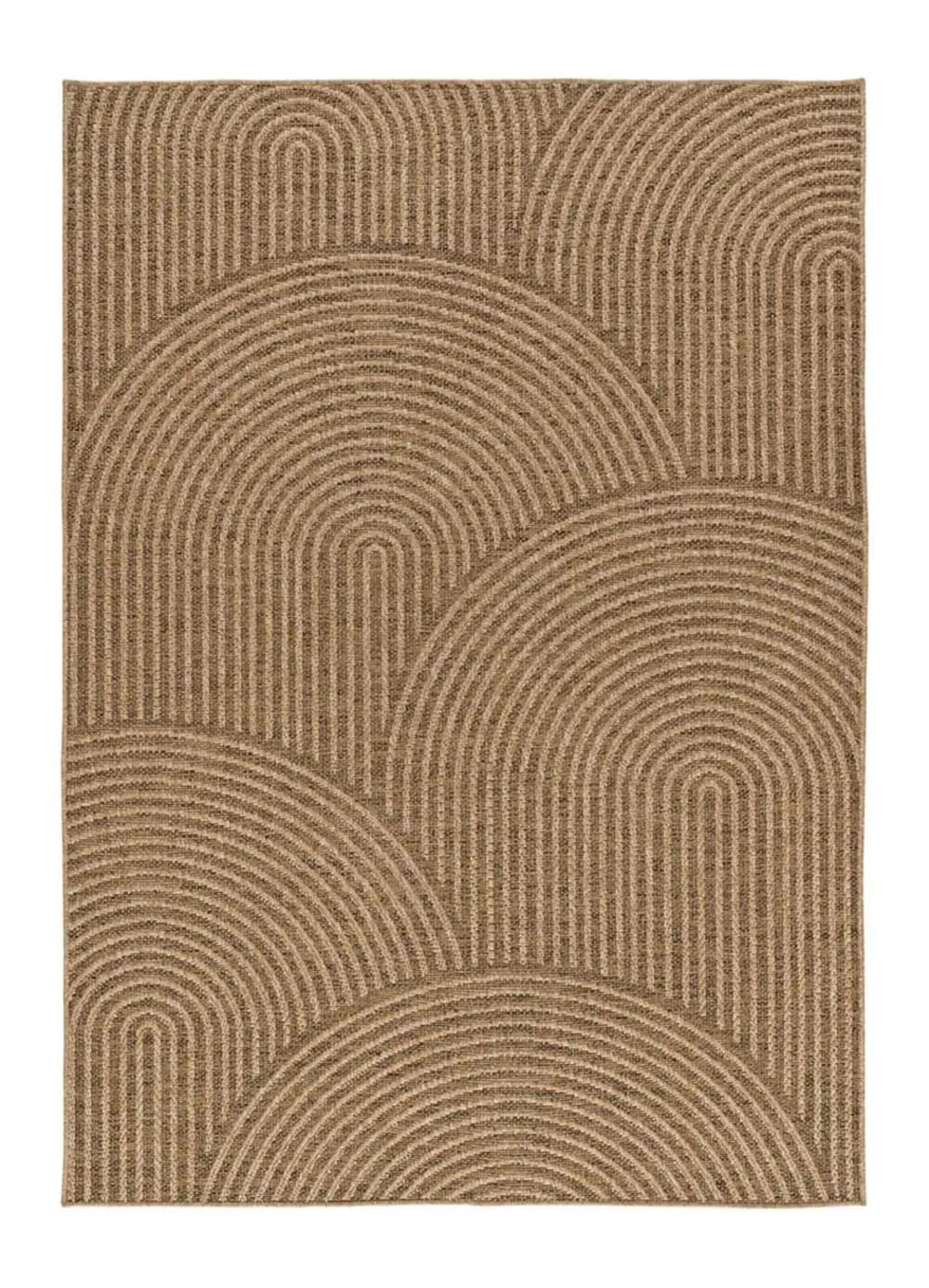 Tapis d'extérieur effet jute marron clair 160x230 cm