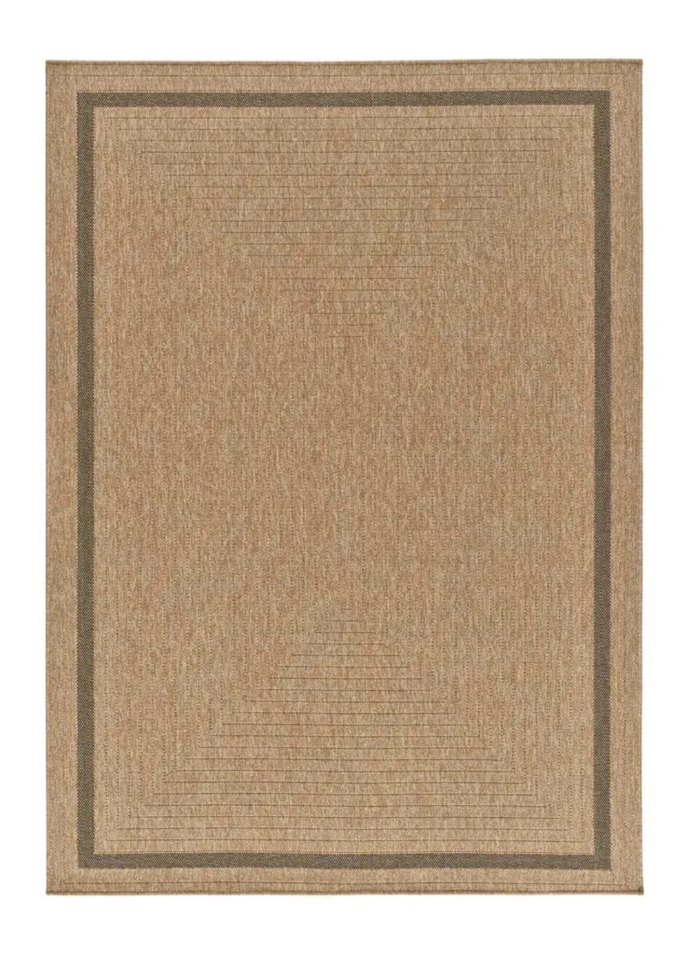 Tapis d'extérieur effet jute marron clair 200x290 cm