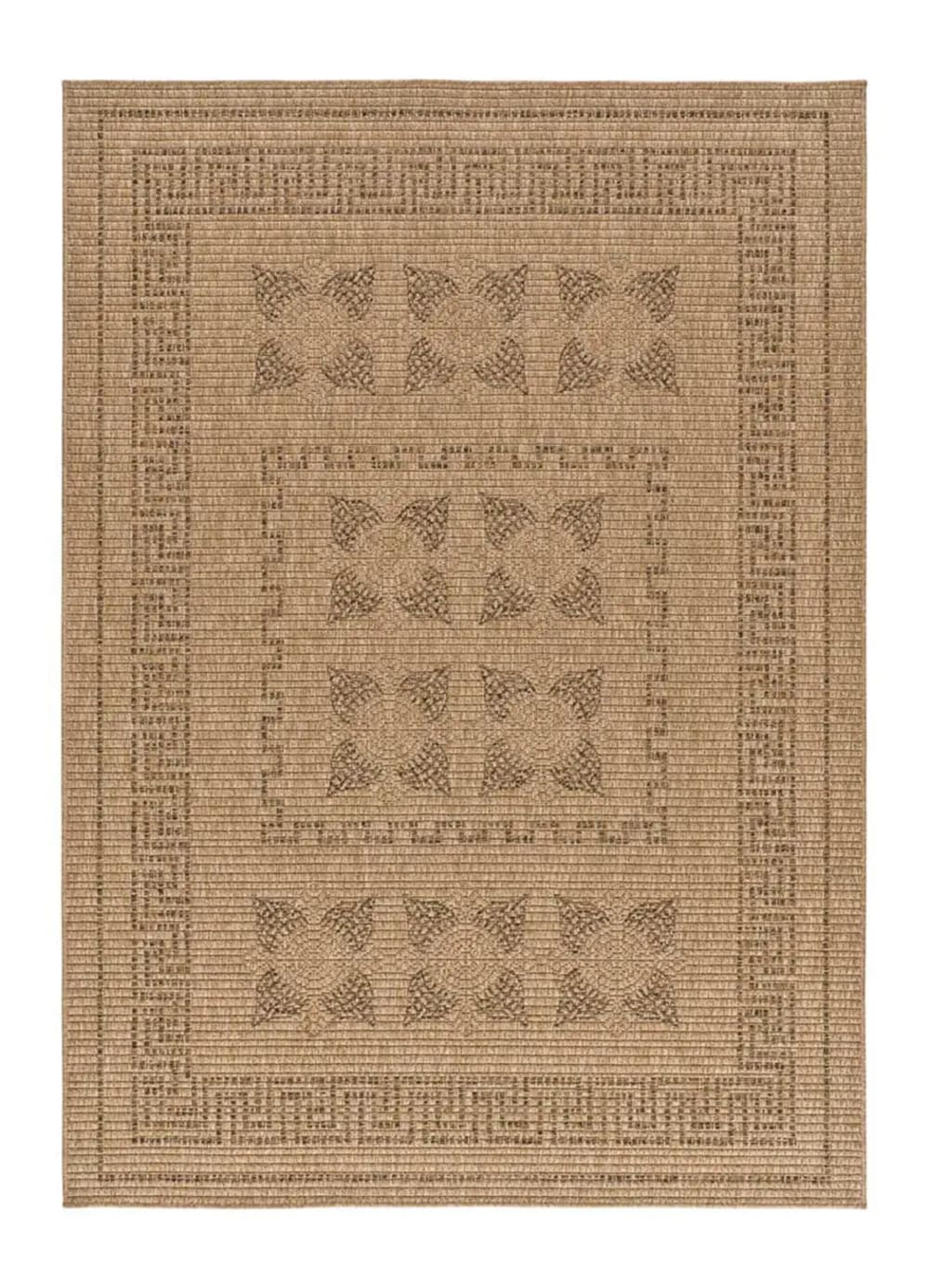 Tapis d'extérieur effet jute marron clair 80x150 cm